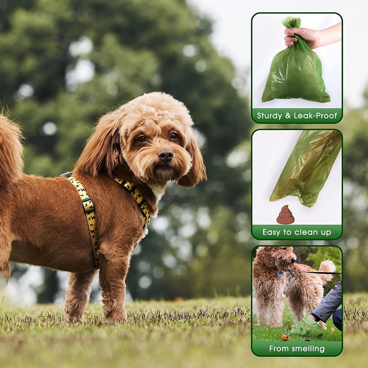 Dog waste bags -  Biodegradable! - Leak Proof & Sanitary - Bulk pack