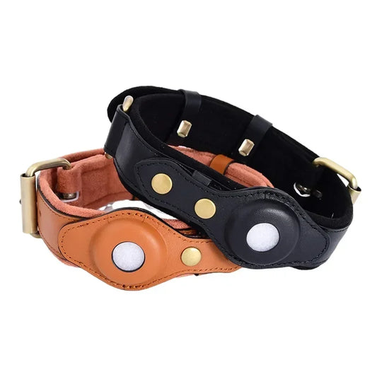Leather AirTag Dog Collar