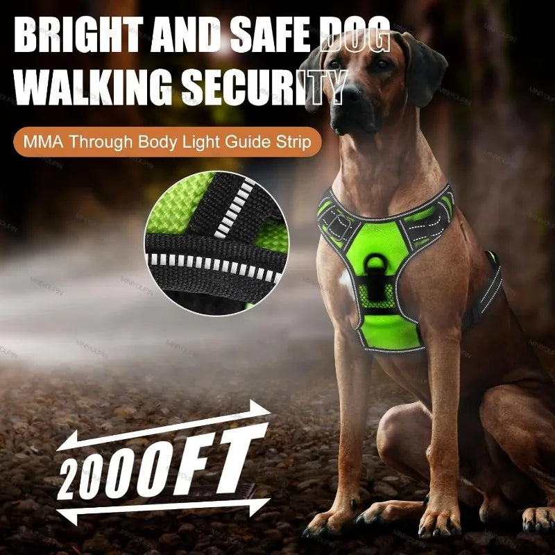 LED Glow Dog Harness Protect Your Dog on Every Night Walk Rechargeable LED harness keeps them visible & Safe Three LED Light Modes. ON SALE LOW STOCK!