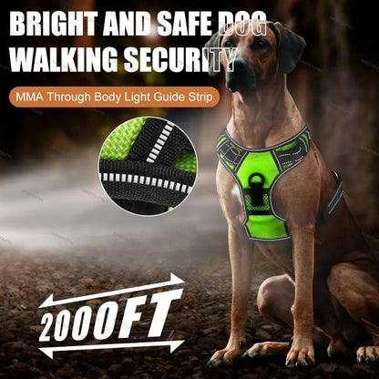 LED Glow Dog Harness Protect Your Dog on Every Night Walk Rechargeable LED harness keeps them visible & Safe Three LED Light Modes. ON SALE LOW STOCK!